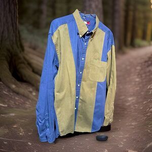 vintage tommy hilfiger shirt long sleeve Color Block Size XL